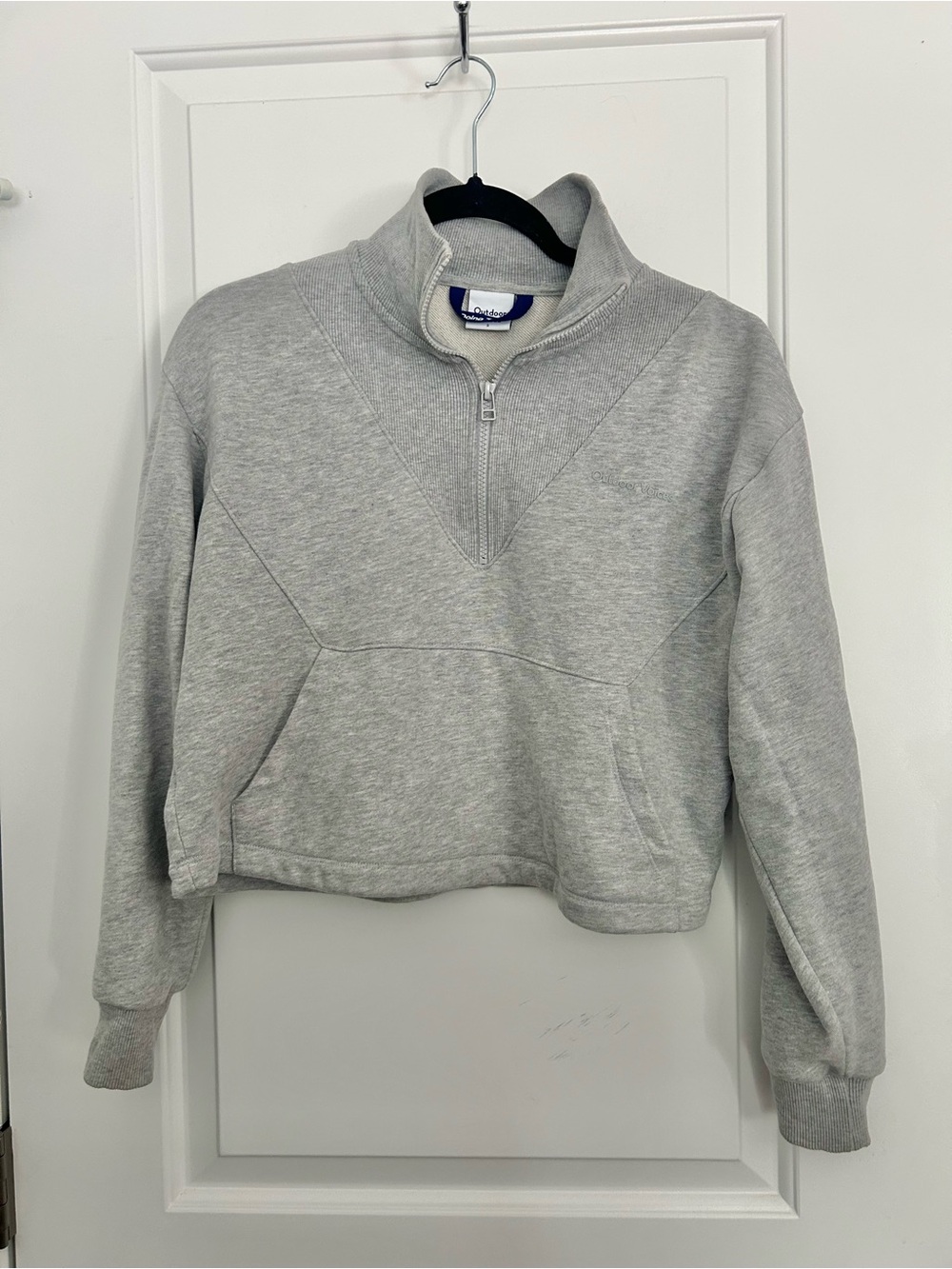 Outdoor Voices Gray Cropped Quarter Zip